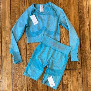 NWT GymShark Set Flex Crop Top + Cycling Shorts XL/L